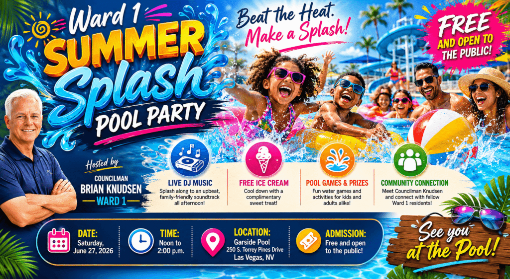 Ward 1 Summer Splash Pool Party | Garside Pool Las Vegas